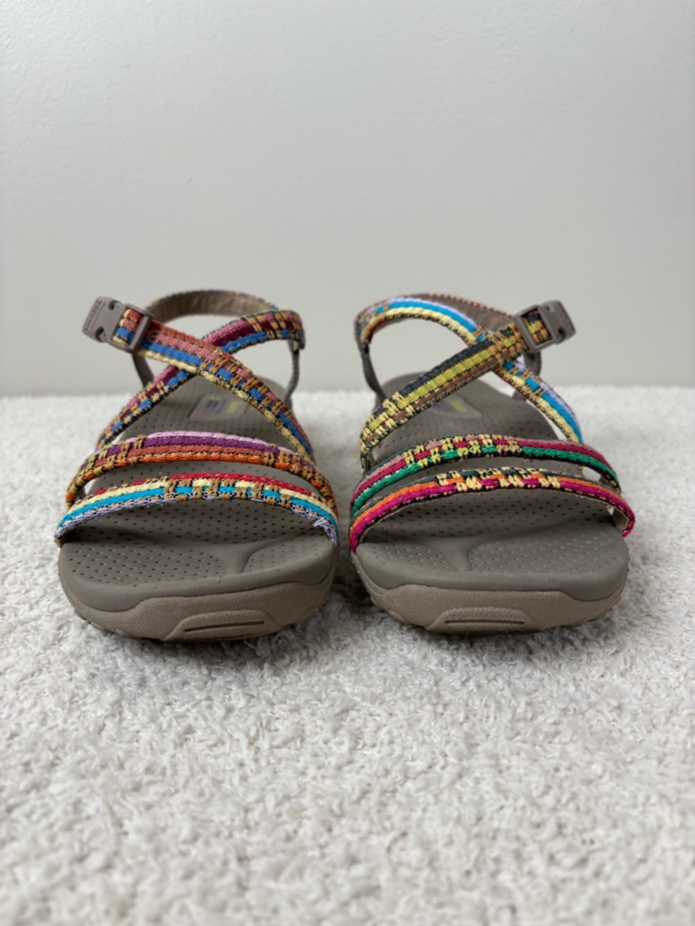 Skechers Sandals Womens 11 Reggae Sew Me in Taupe Multi Open Toe Comfort Walking - Picture 8 of 11